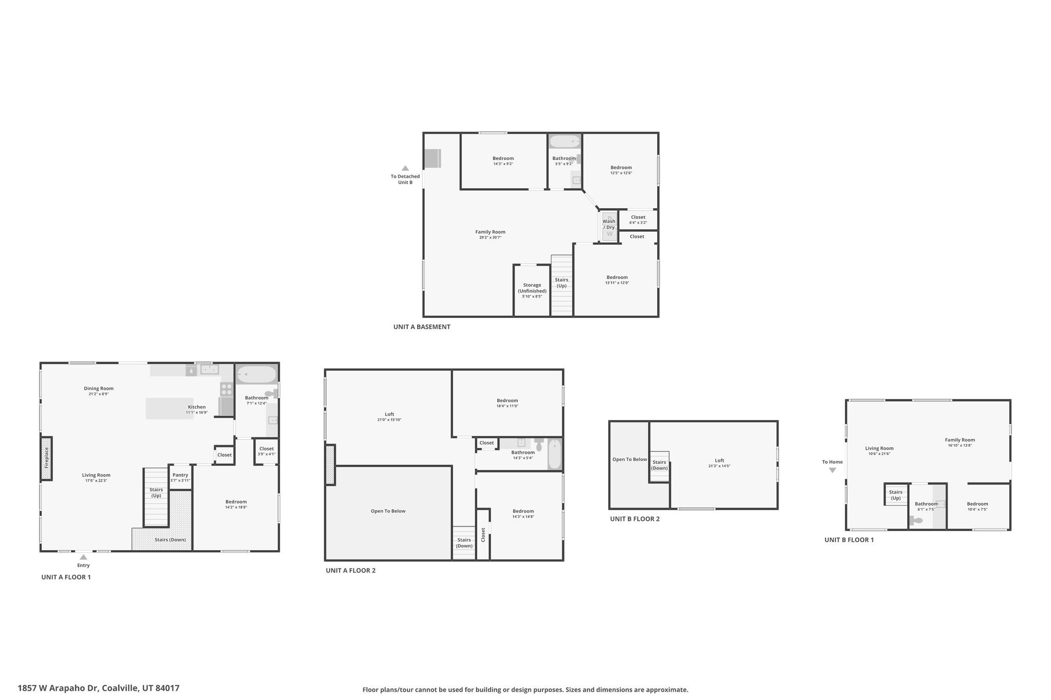 Overview of all Main Lodge and Bunkhouse floor plans