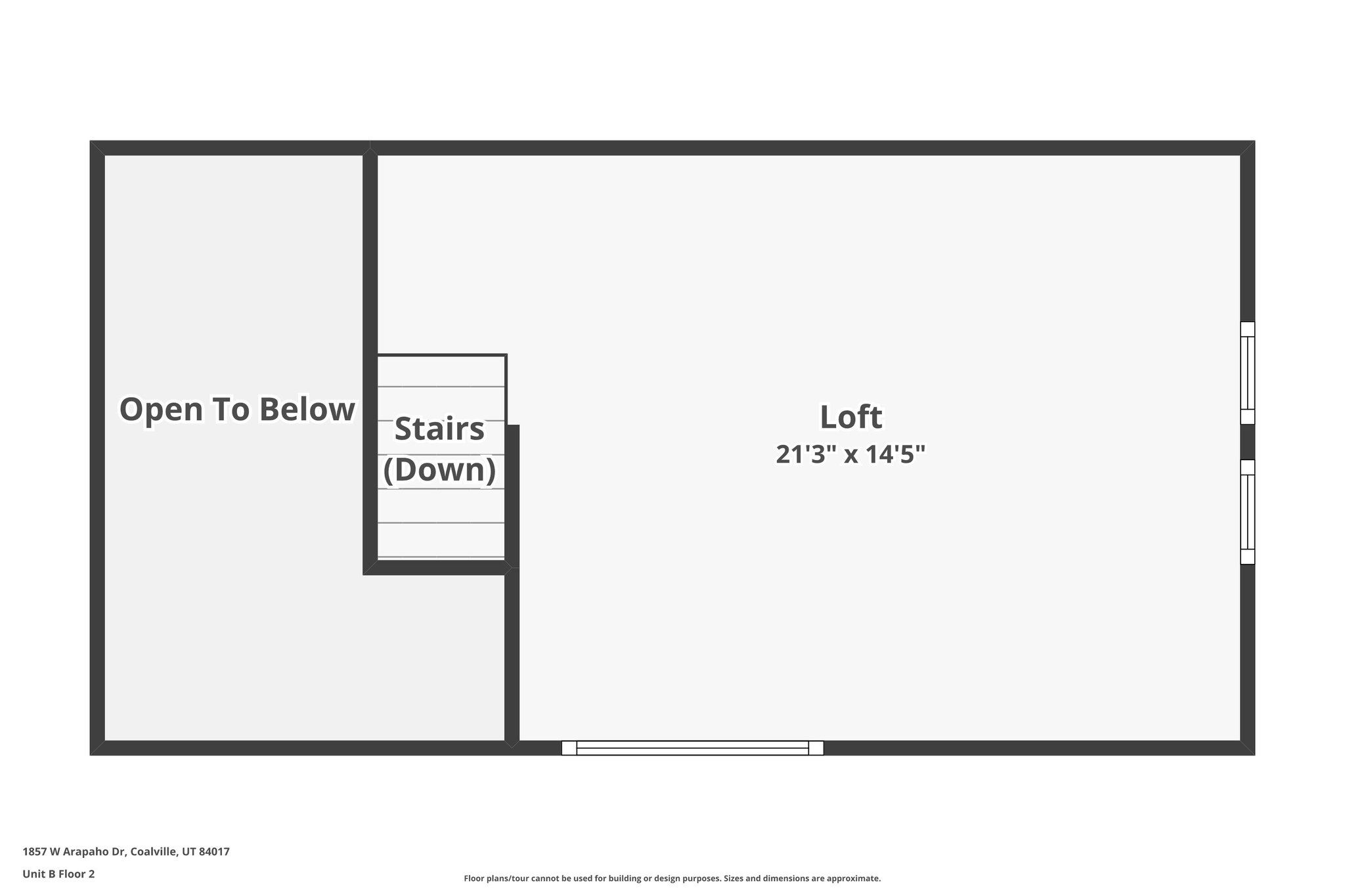 Bunkhouse loft floor plan with the upper sleeping area
